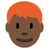 👨🏿‍🦰 man: dark skin tone, red hair display on Twitter